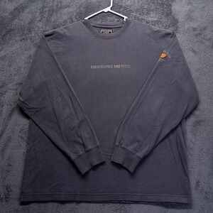 Vintage Abercrombie & Fitch Long Sleeve T-Shirt Men's XL Dark Gray Essential Top